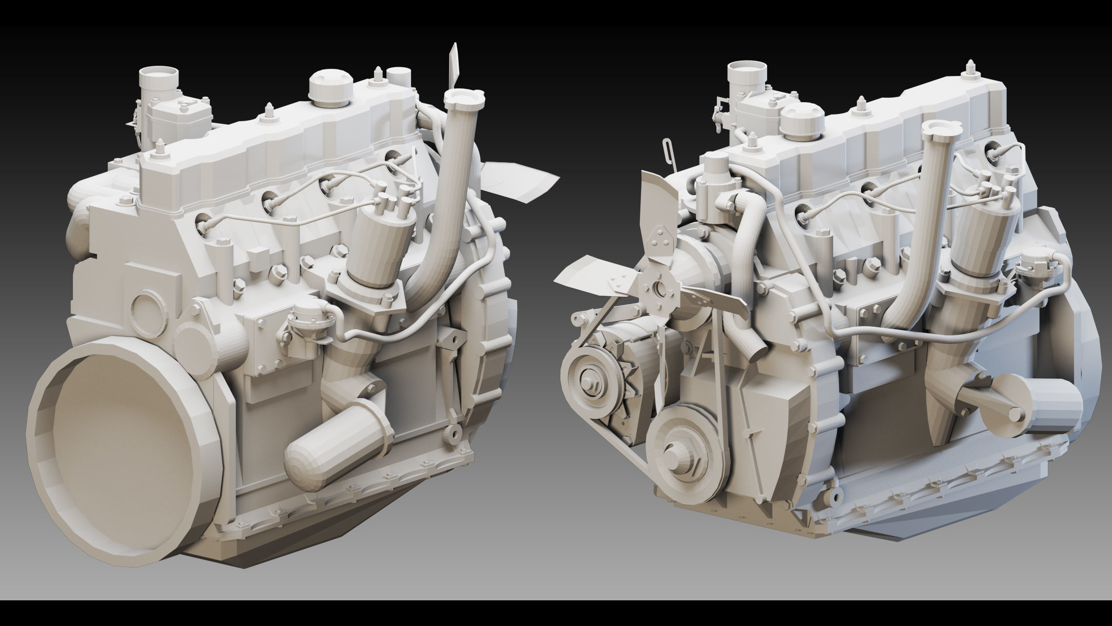 11 Industrial Engines- High detail 3d models Low-poly 3D model_3