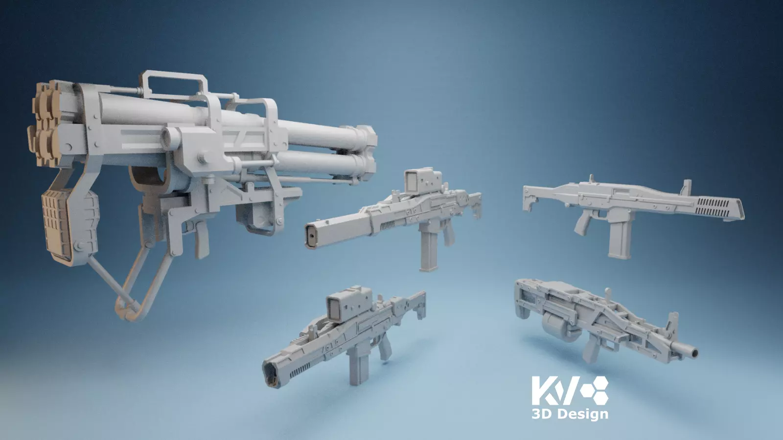 KV-Death Stranding Weapon Set 3D print model_0