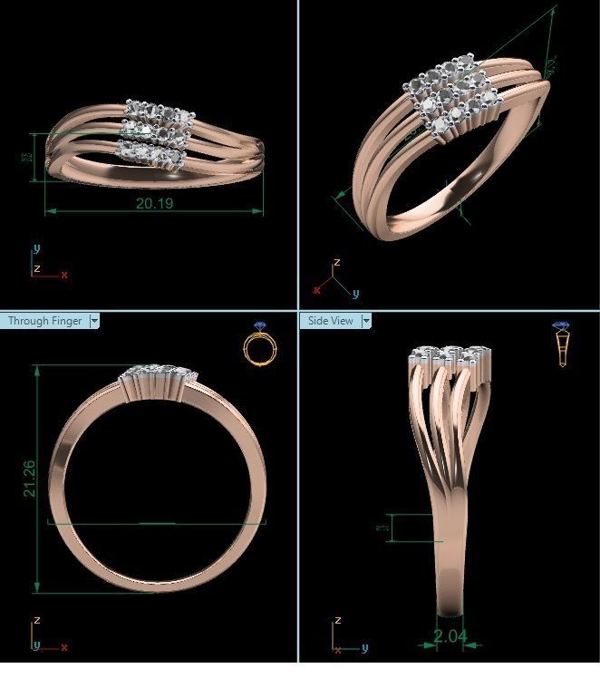 Women Ring 3D print model_11