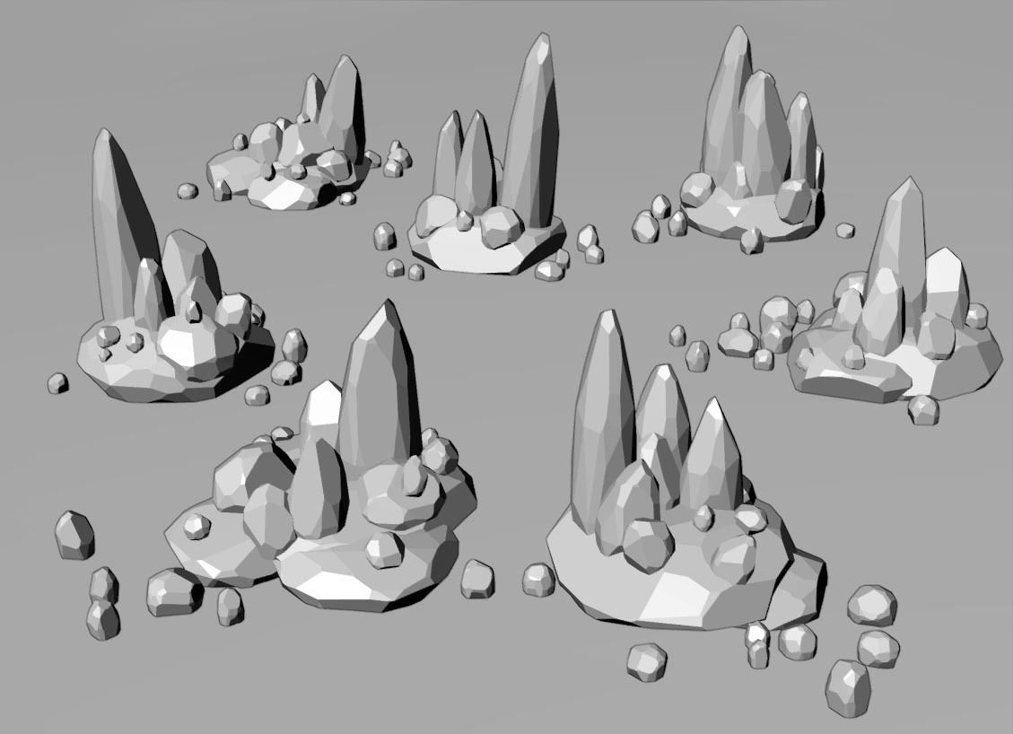 Rock Formations Asset Pack 7 Low Poly Game Ready 2K PBR Models Low-poly 3D model_2
