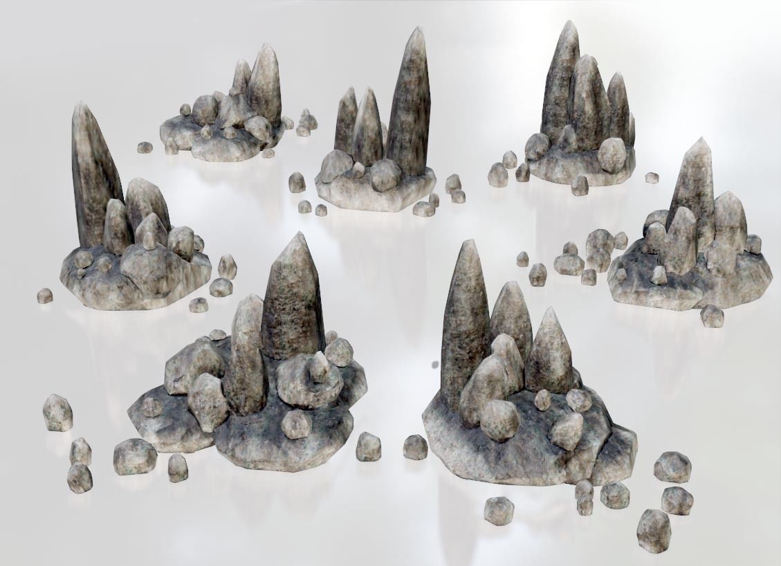 Rock Formations Asset Pack 7 Low Poly Game Ready 2K PBR Models Low-poly 3D model_1