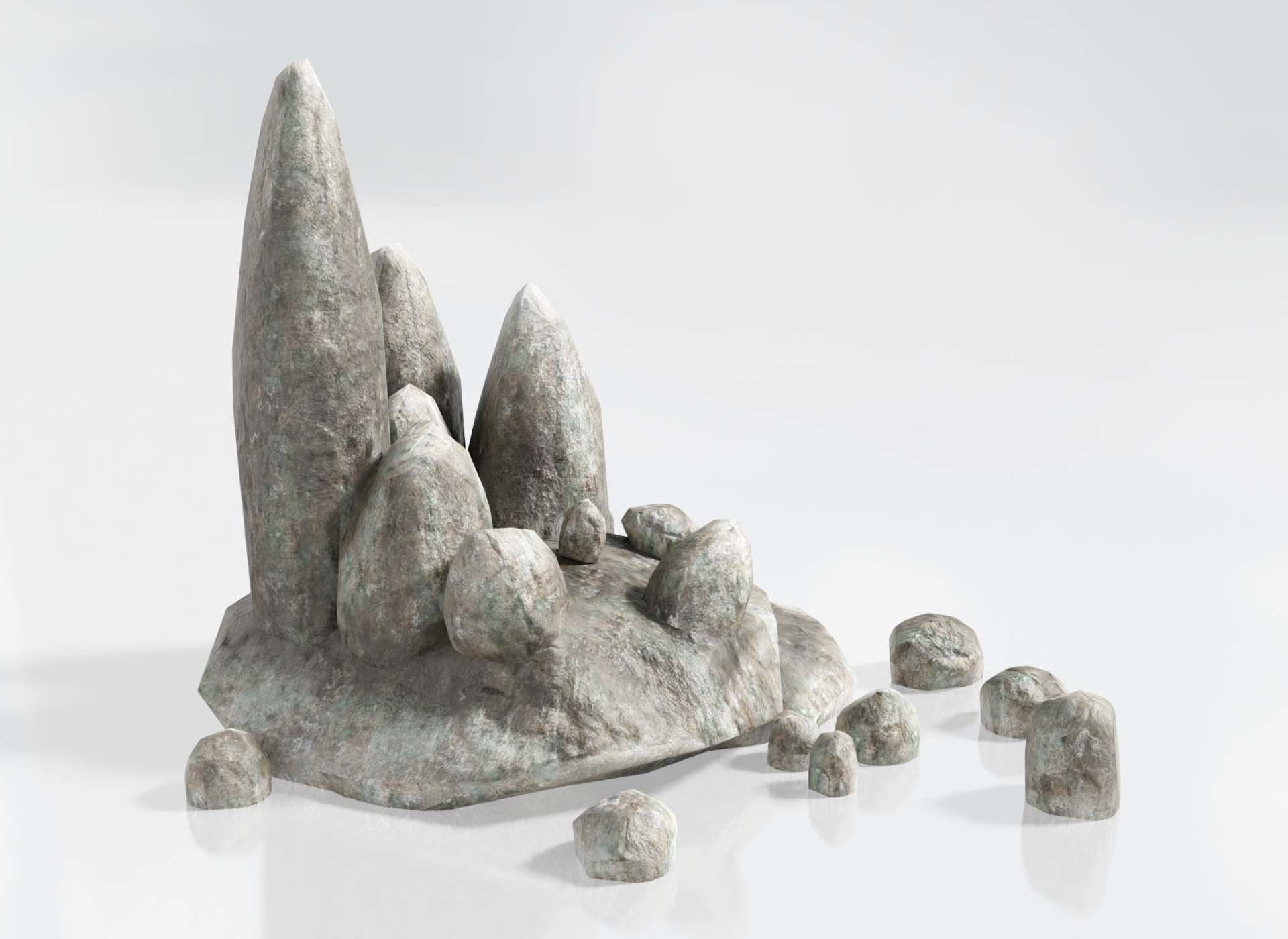 Rock Formations Asset Pack 7 Low Poly Game Ready 2K PBR Models Low-poly 3D model_7