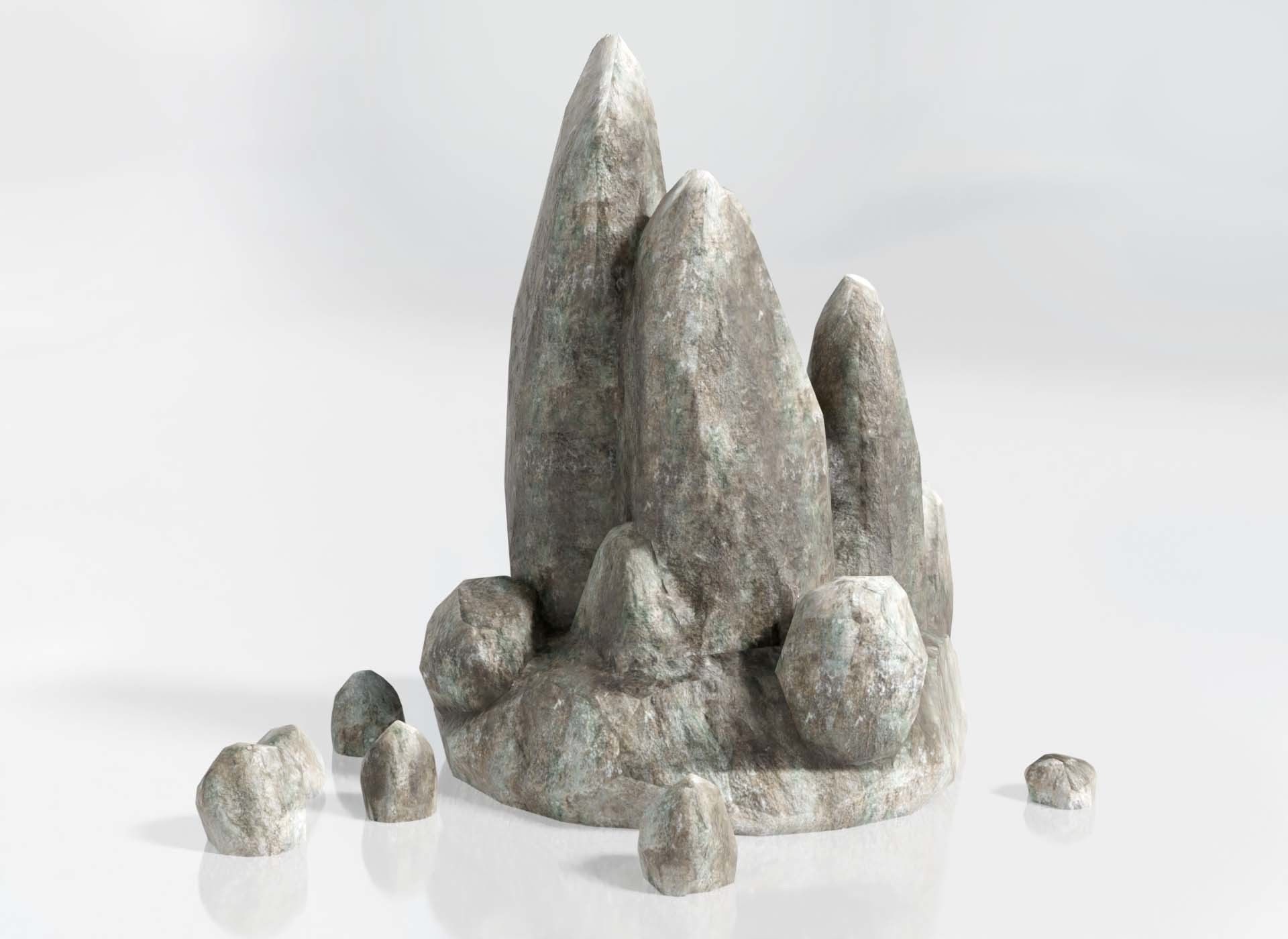 Rock Formations Asset Pack 7 Low Poly Game Ready 2K PBR Models Low-poly 3D model_5