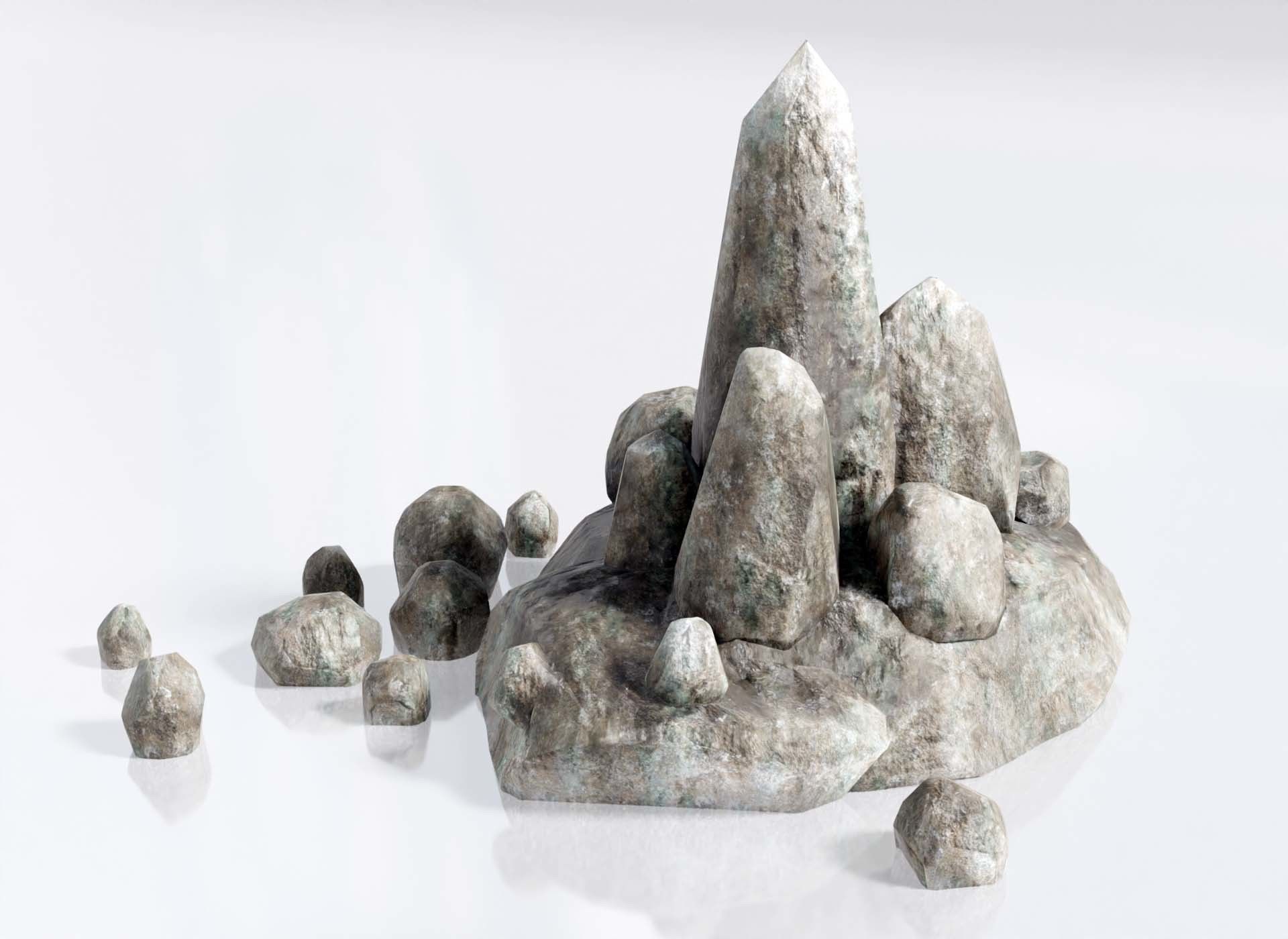 Rock Formations Asset Pack 7 Low Poly Game Ready 2K PBR Models Low-poly 3D model_4