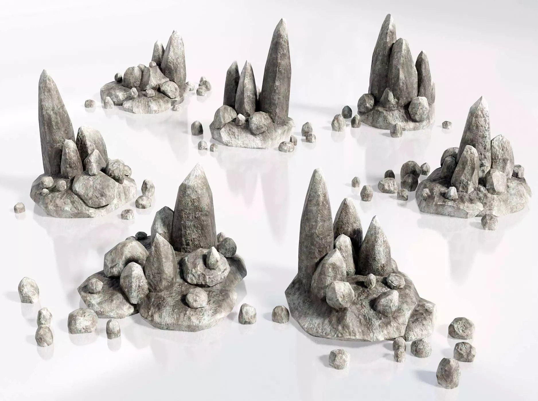 Rock Formations Asset Pack 7 Low Poly Game Ready 2K PBR Models Low-poly 3D model_0
