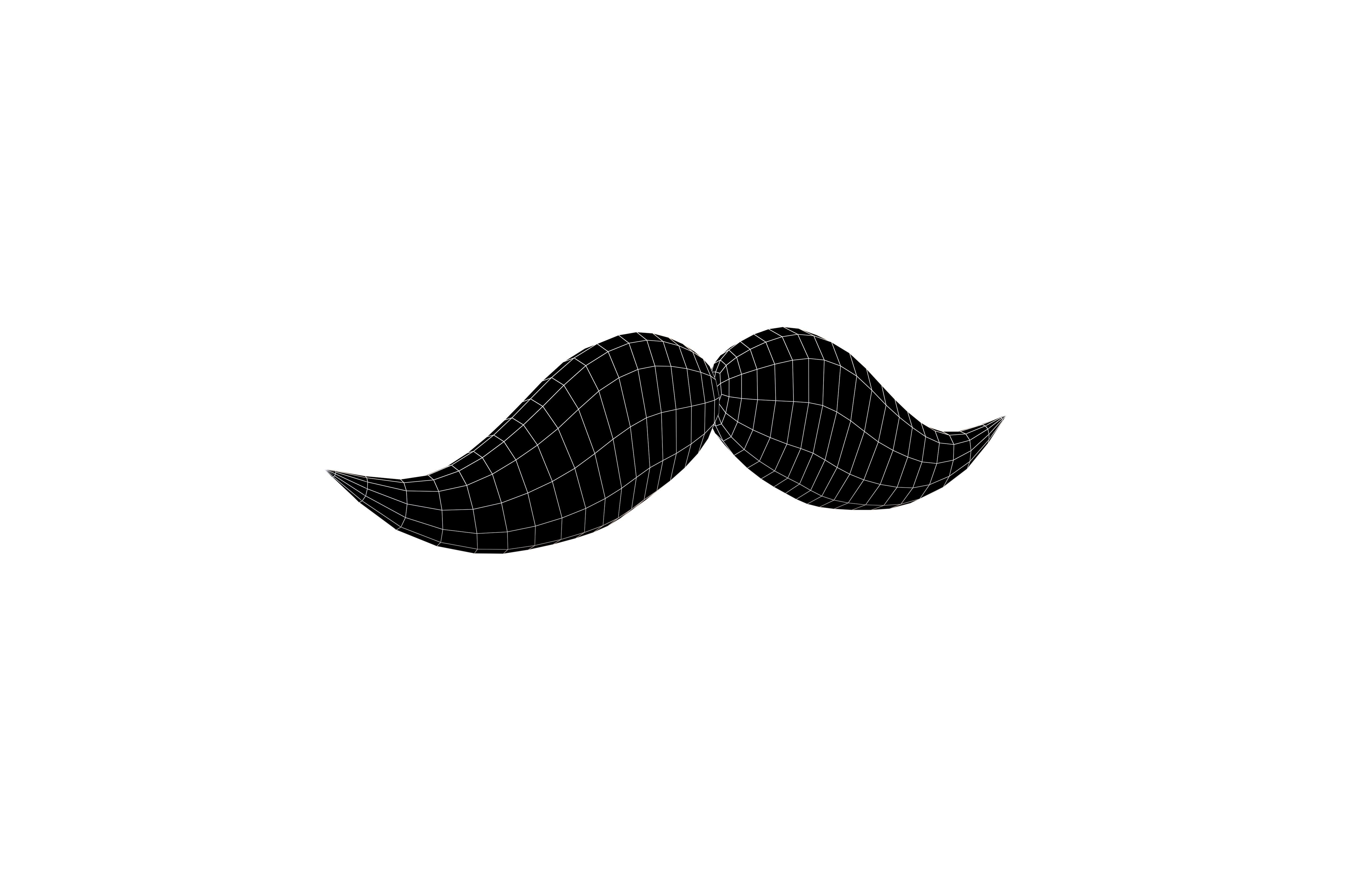 Cartoon Mustache v4 003 Low-poly 3D model_5