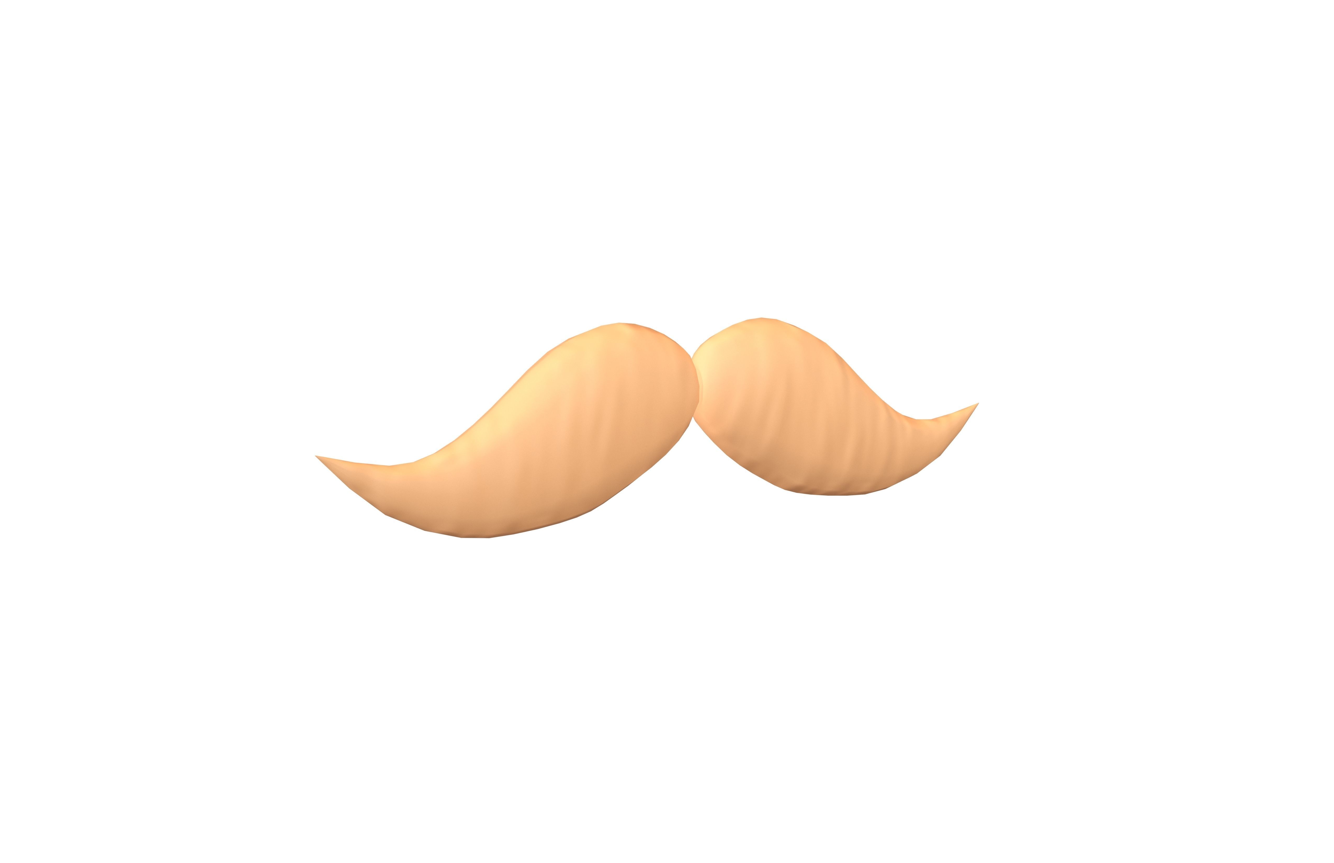 Cartoon Mustache v4 003 Low-poly 3D model_1