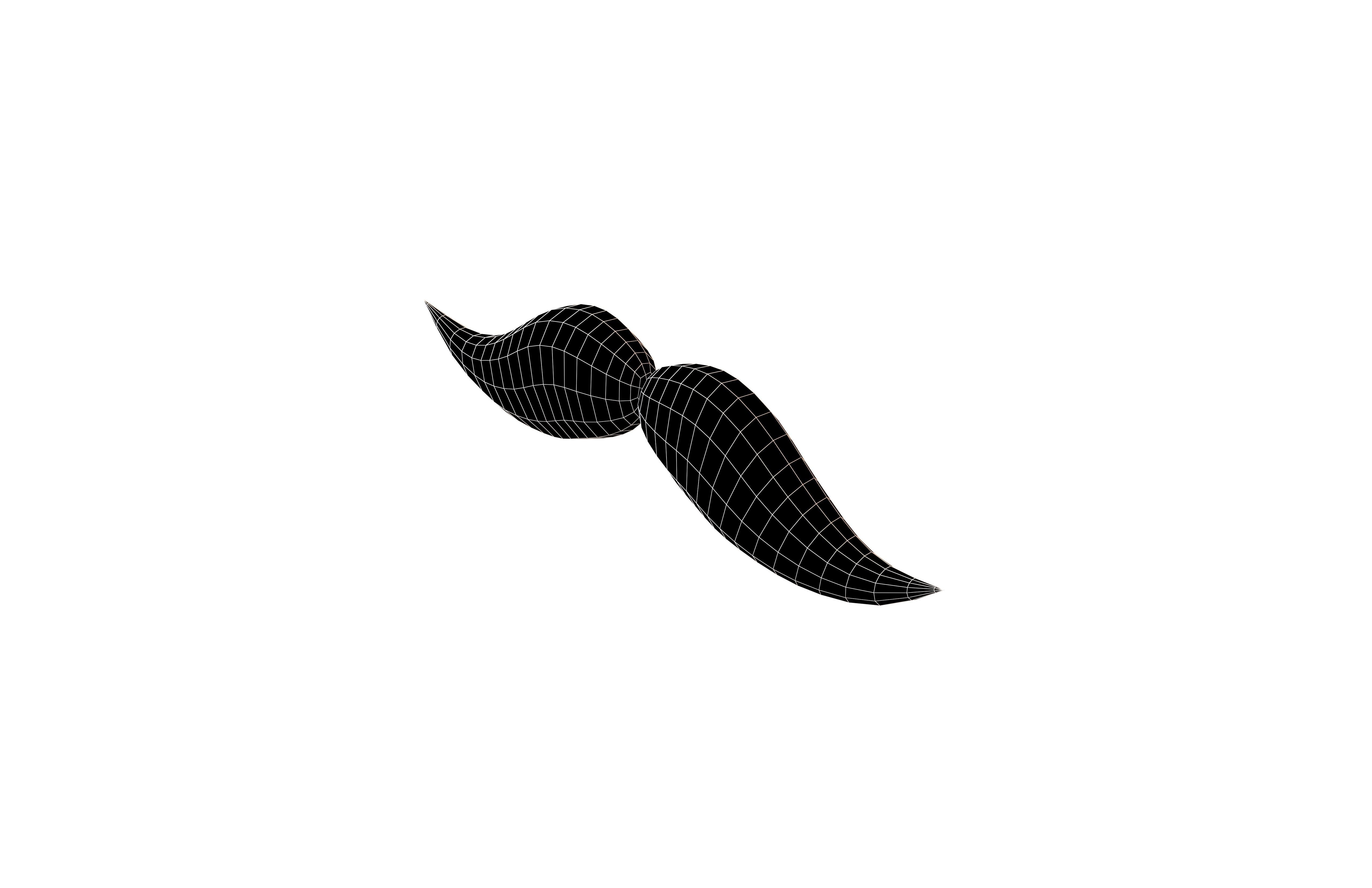 Cartoon Mustache v4 003 Low-poly 3D model_6