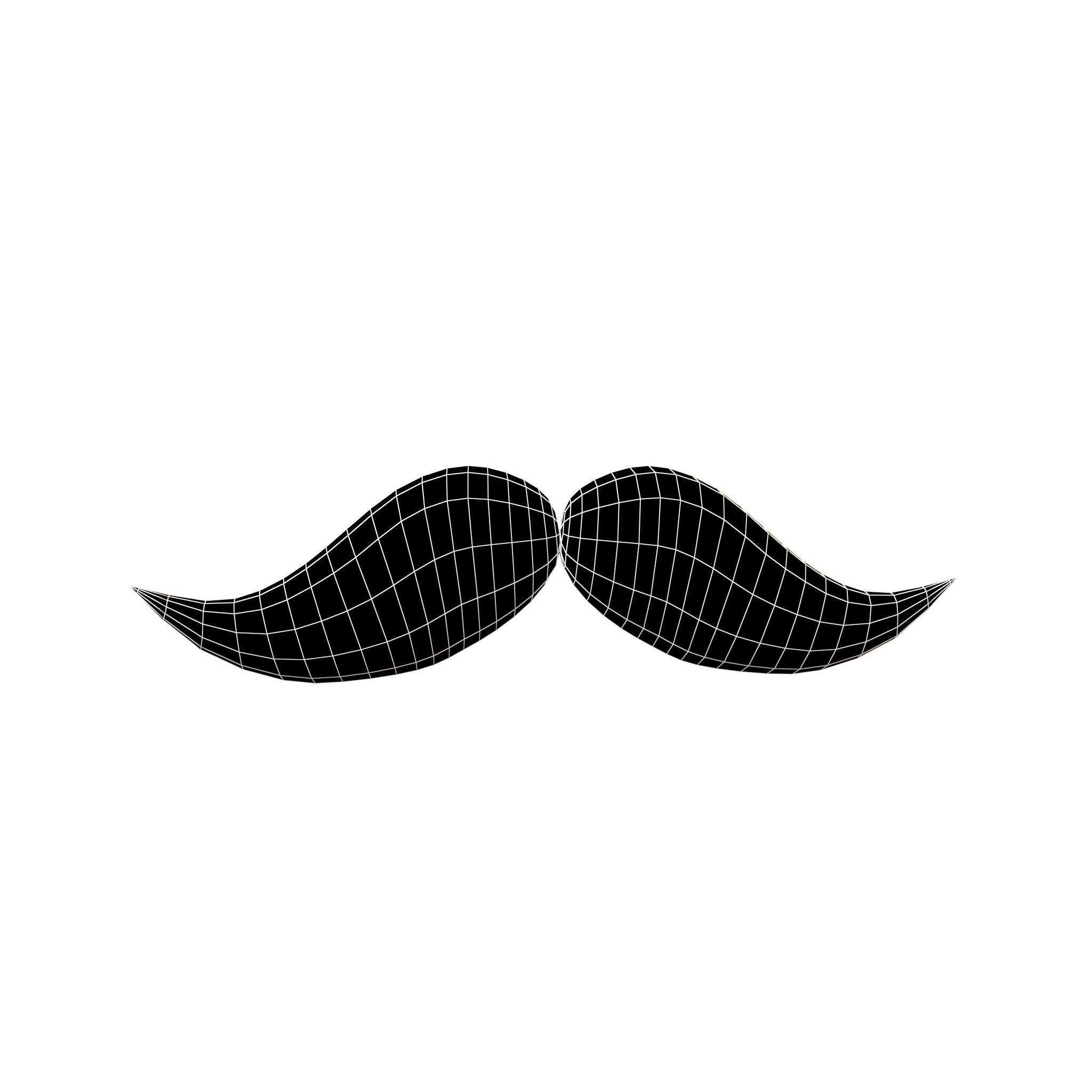 Cartoon Mustache v4 005 Low-poly 3D model_4