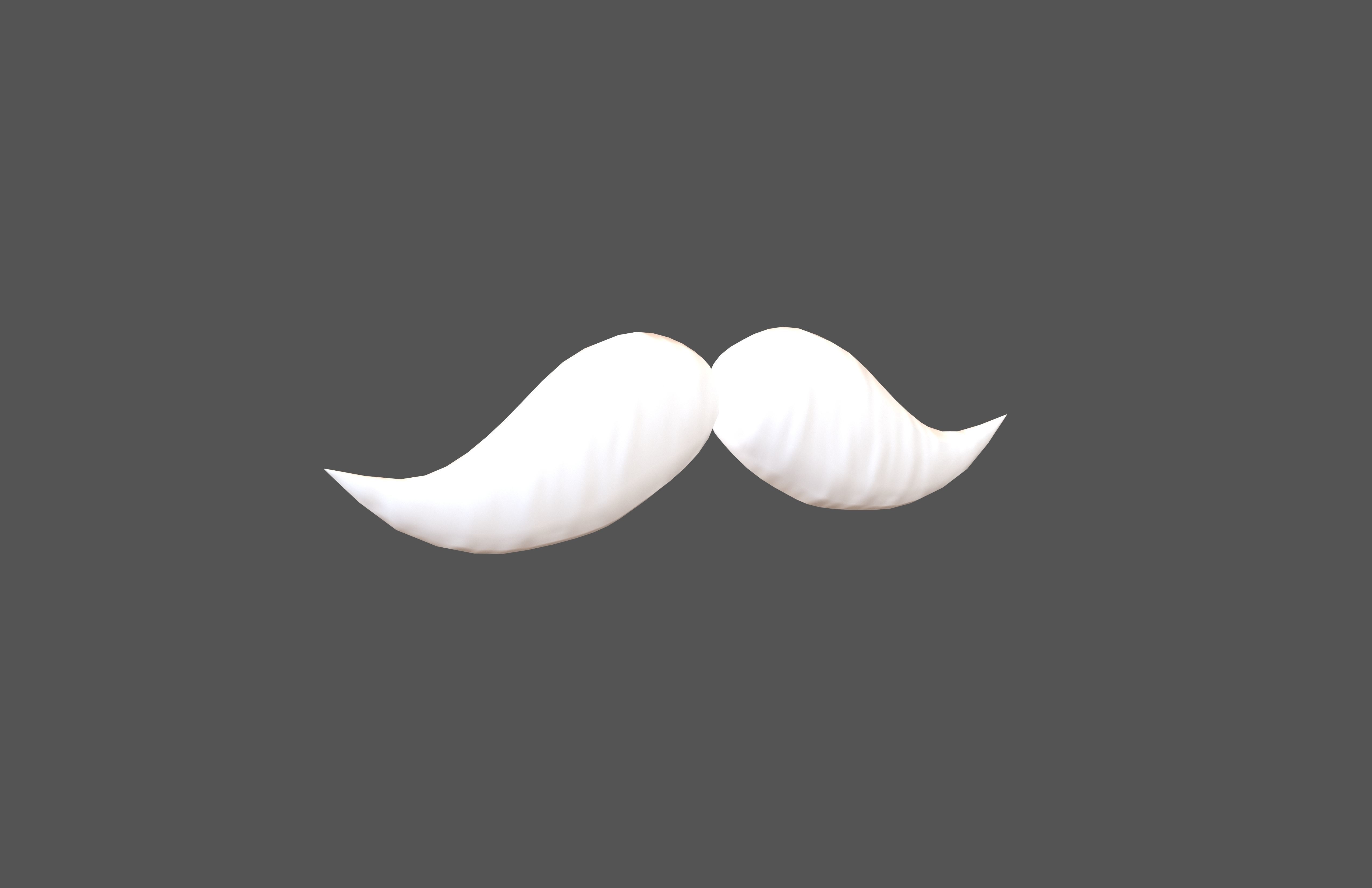Cartoon Mustache v4 006 Low-poly 3D model_1