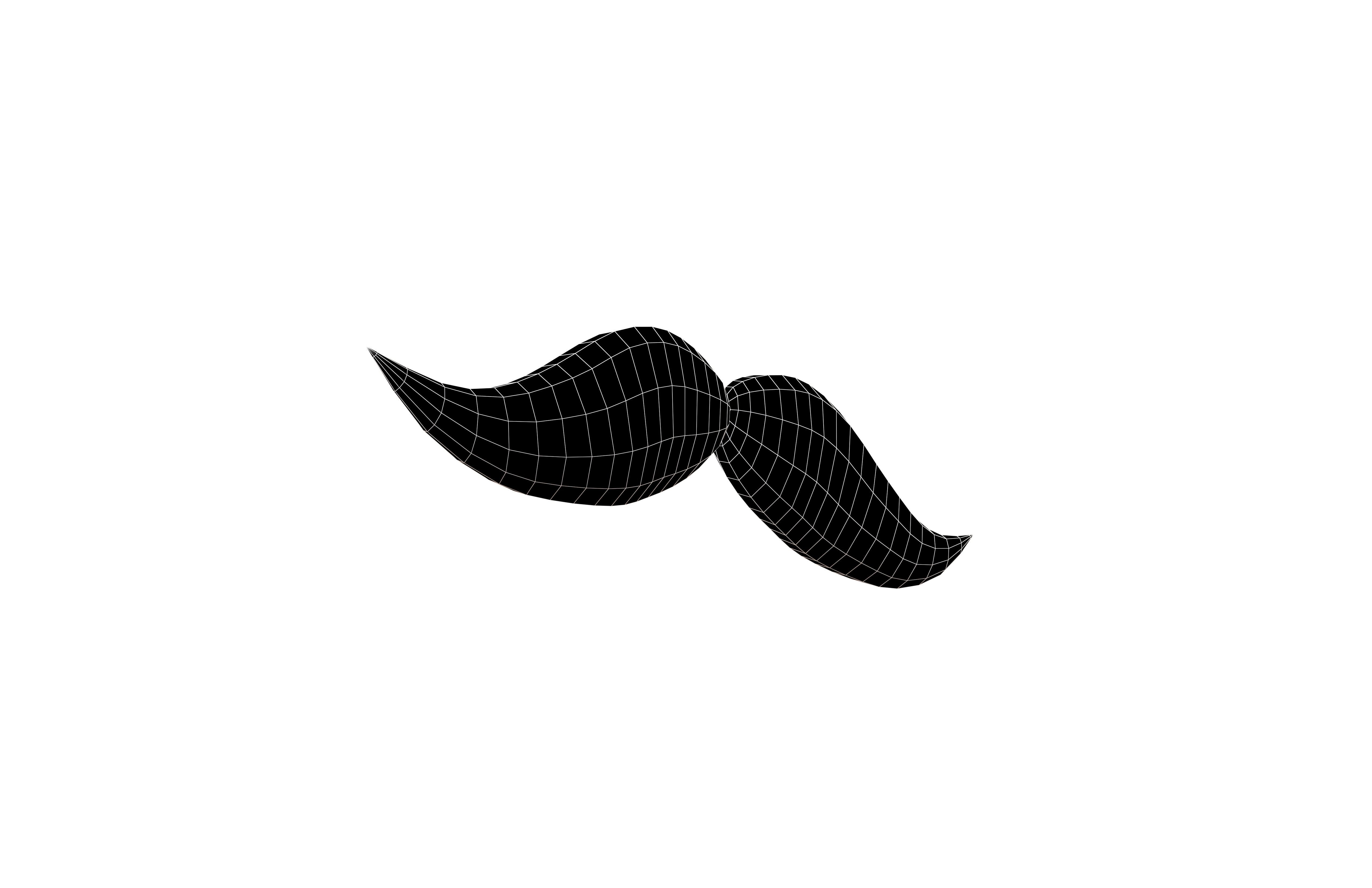 Cartoon Mustache v4 006 Low-poly 3D model_7
