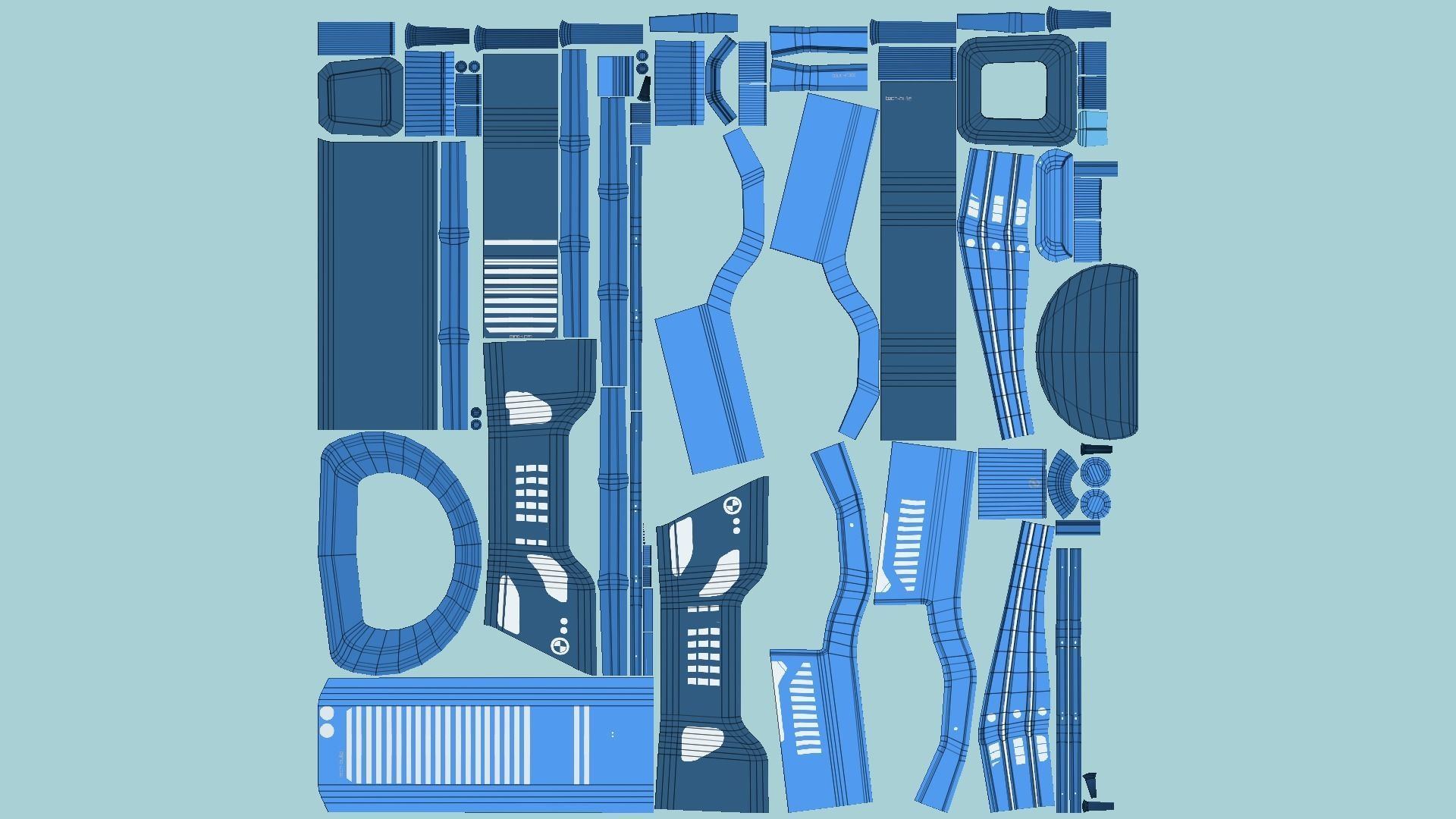 SciFi Building A03 Blue - Sci Fi Exterior Design Low-poly 3D model_6