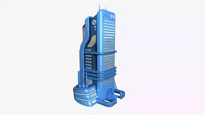 SciFi Building A03 Blue - Sci Fi Exterior Design Low-poly 3D model