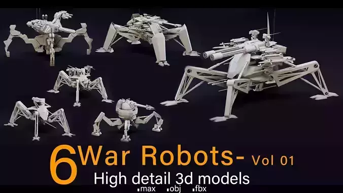 6 War Robots- Vol 01- High detail 3d models Low-poly 3D model 6 War Robots- Vol 01- High detail 3d models Low-poly 3D model