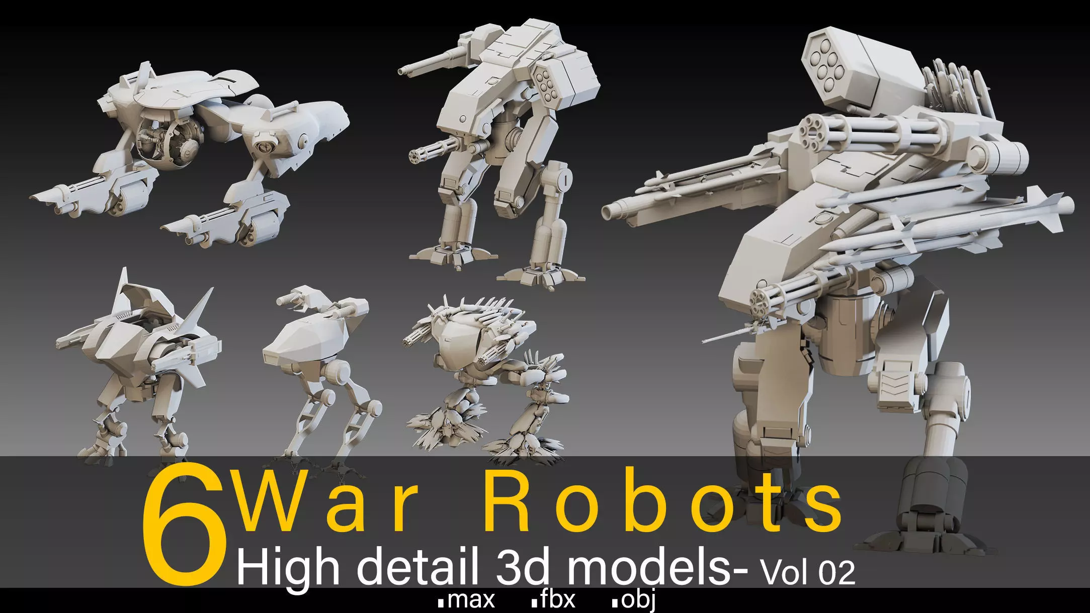 6 War Robots- Vol 02- High detail 3d models Low-poly 3D model_0