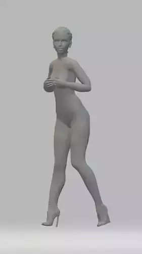 woman nude in high heels