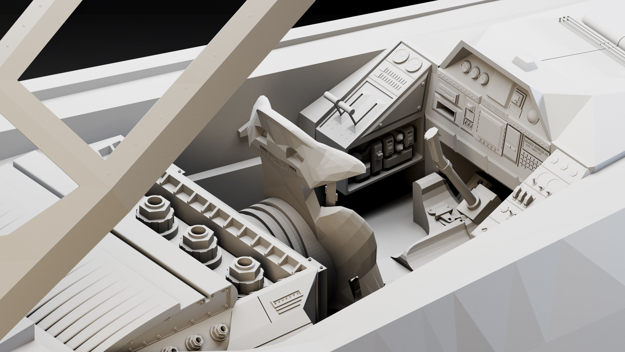 Sci-Fi Hanger- Aircrafts- 02- High detail 3d models Low-poly 3D model_11