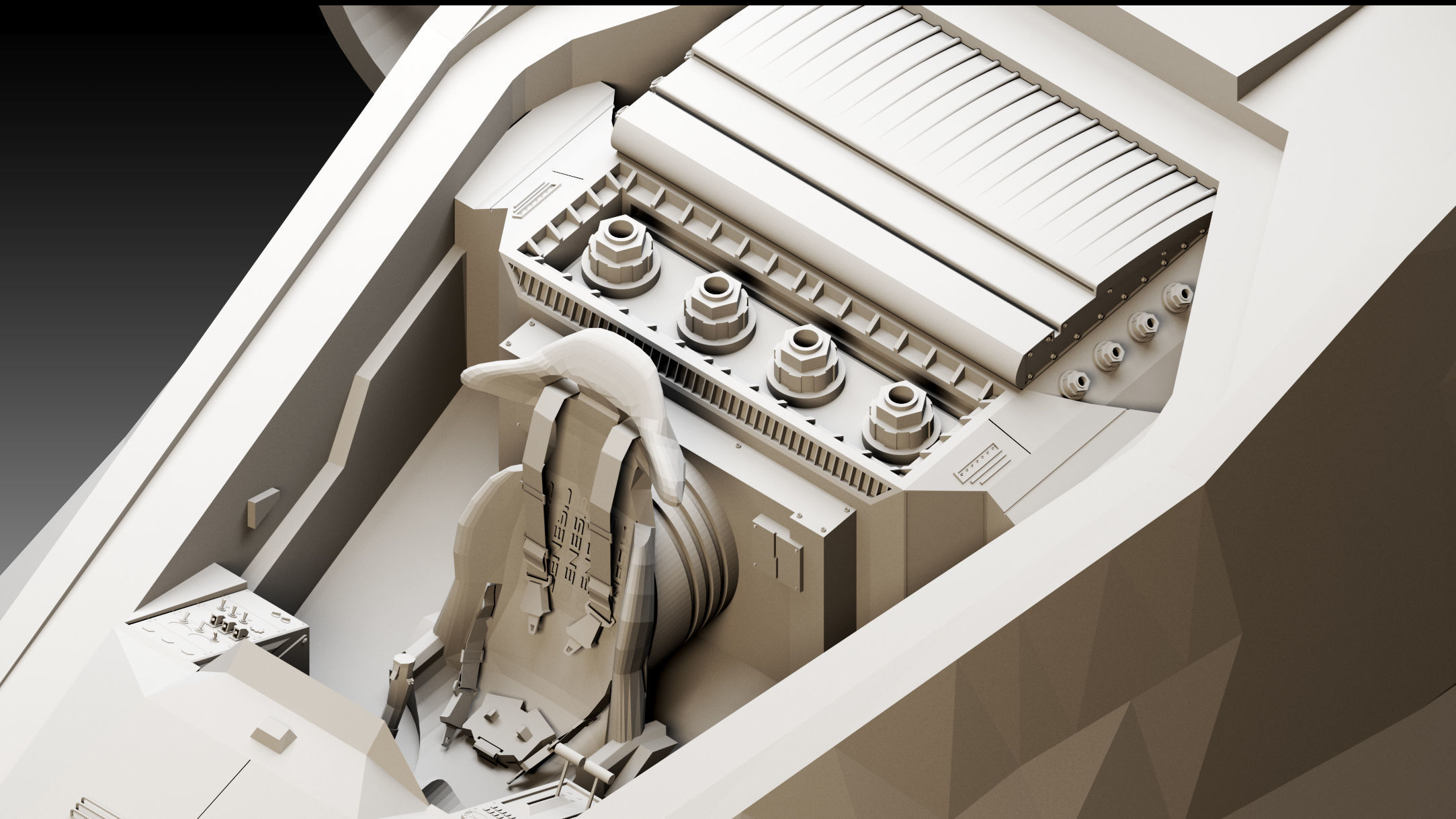 Sci-Fi Hanger- Aircrafts- 02- High detail 3d models Low-poly 3D model_10