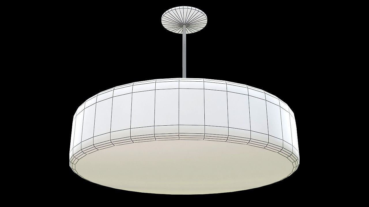 Big cylinder white hanging lamp 3D model_6