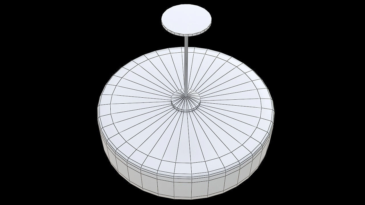 Big cylinder white hanging lamp 3D model_4