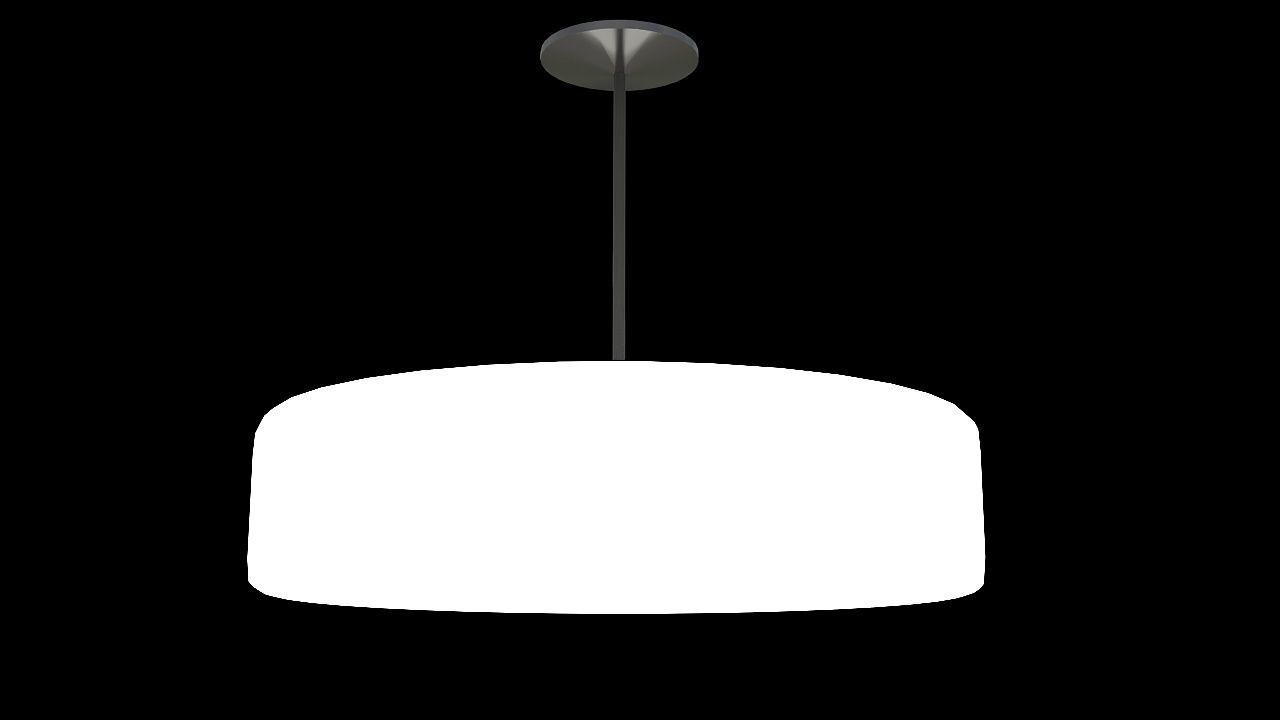 Big cylinder white hanging lamp 3D model_1