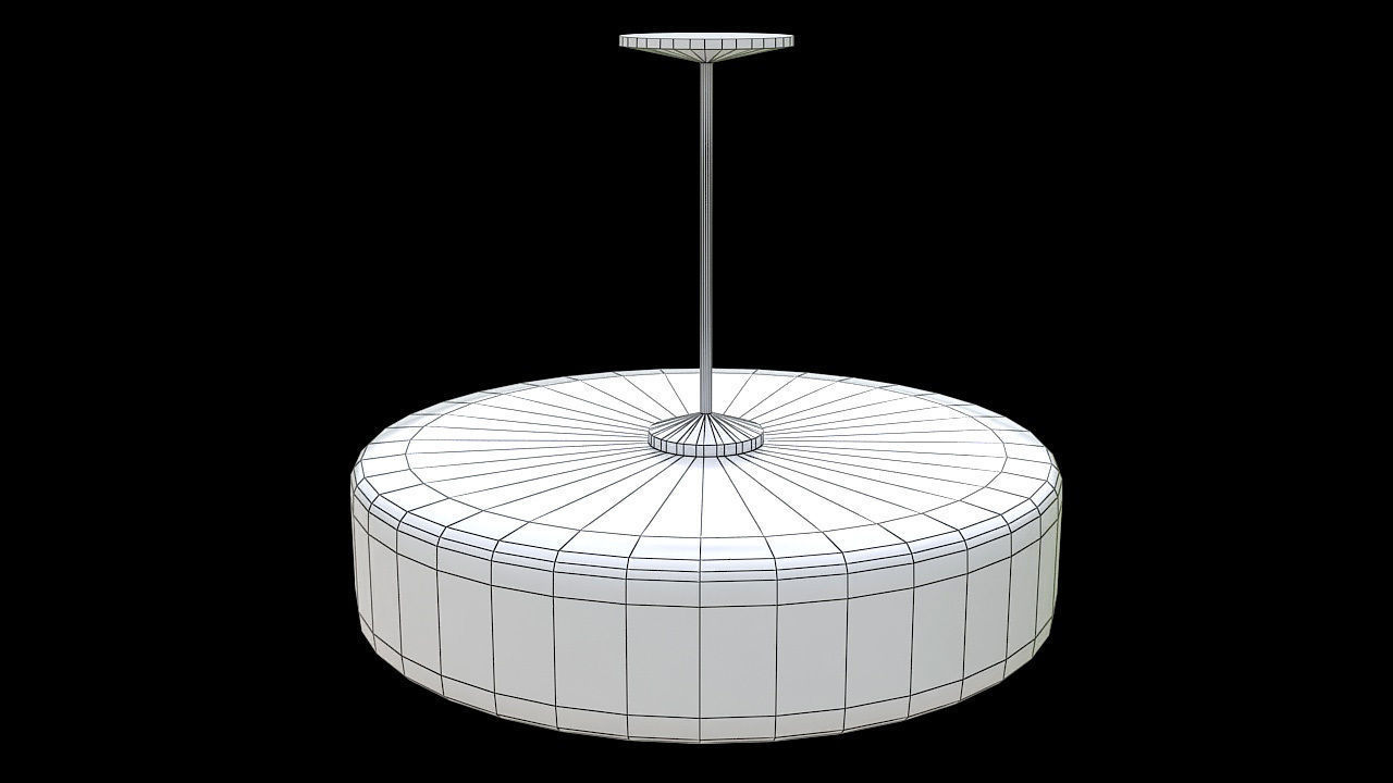 Big cylinder white hanging lamp 3D model_5