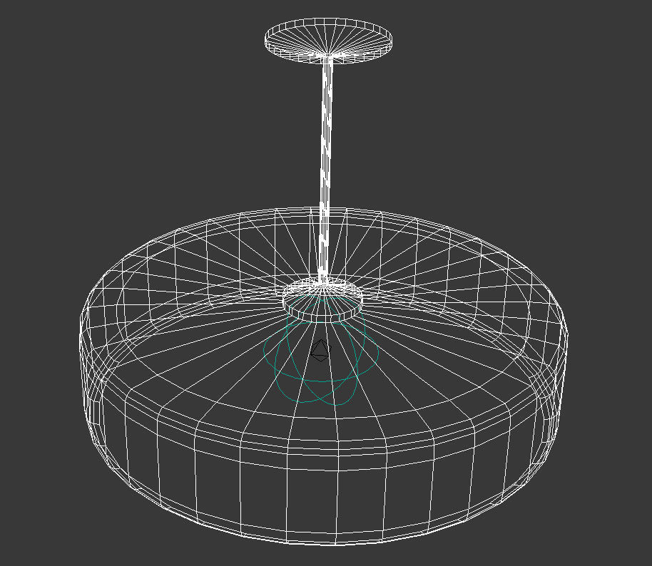 Big cylinder white hanging lamp 3D model_8