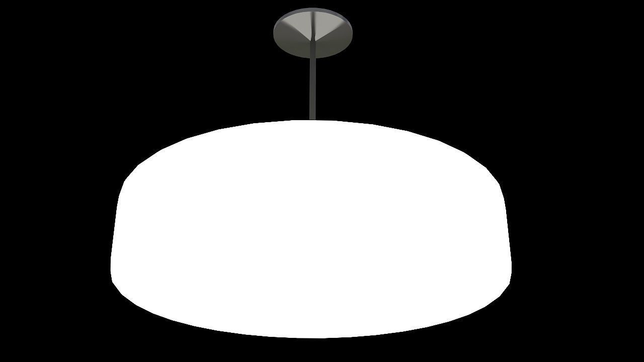 Big cylinder white hanging lamp 3D model_2