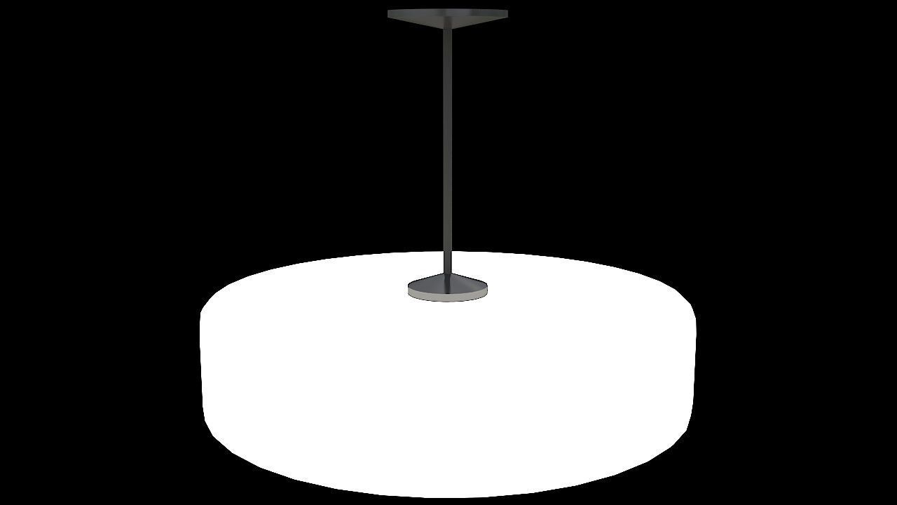 Big cylinder white hanging lamp 3D model_3