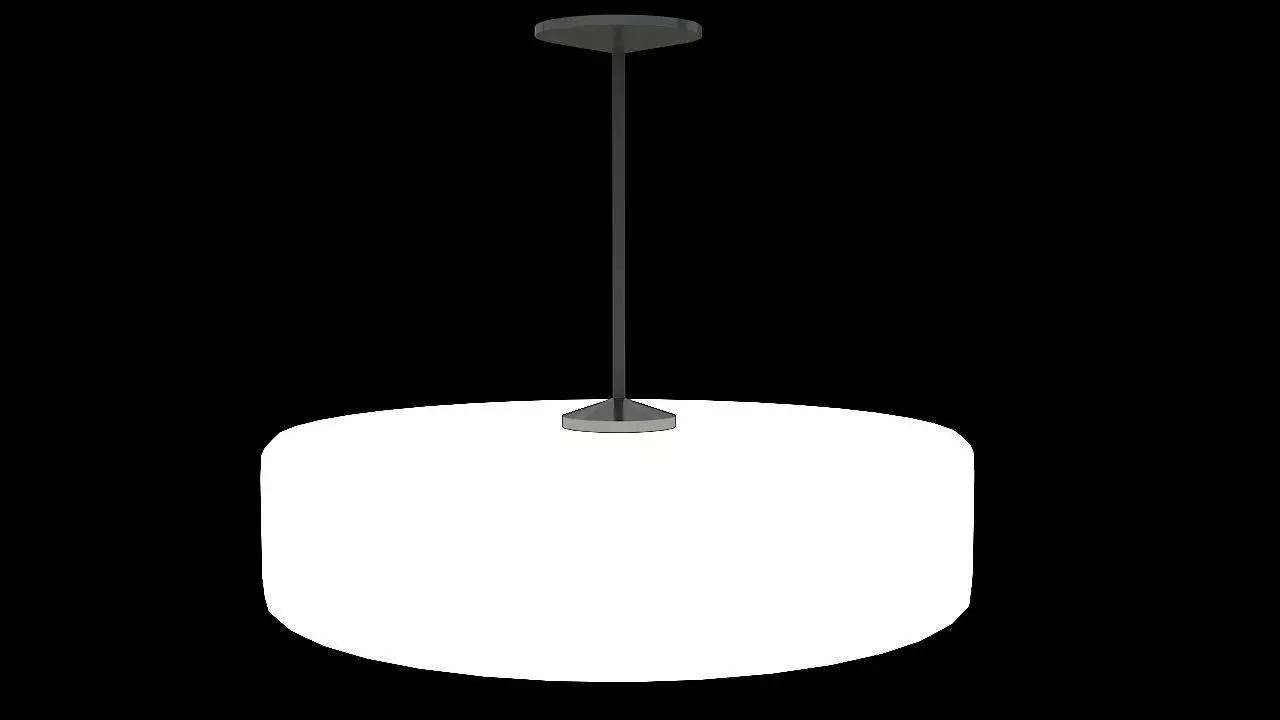 Big cylinder white hanging lamp 3D model_0