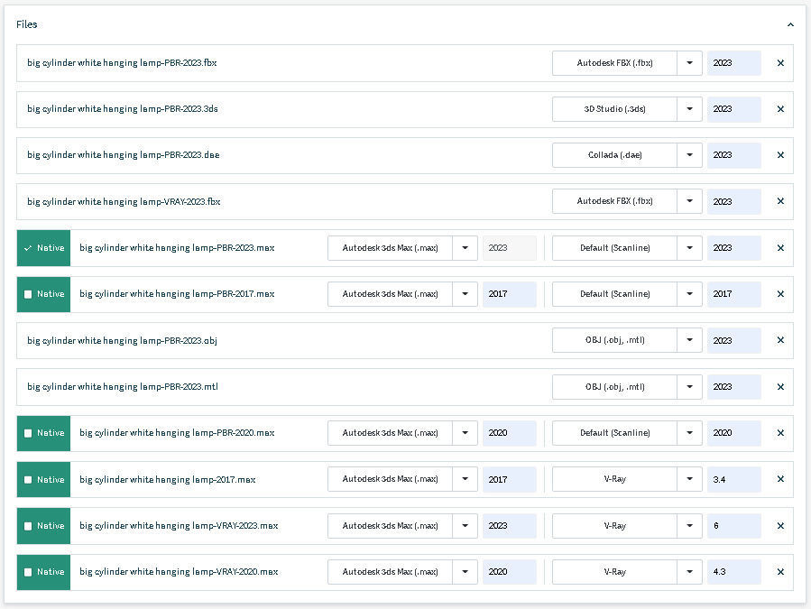 Big cylinder white hanging lamp 3D model_12