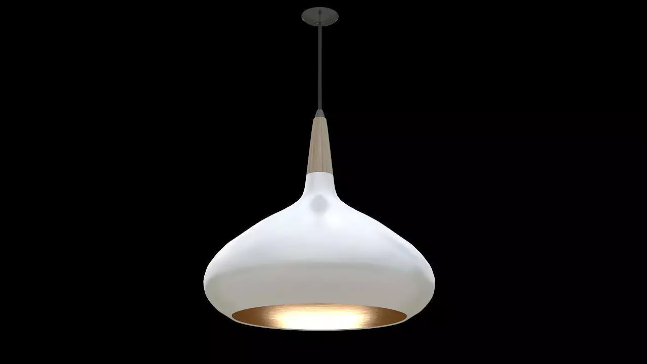 Big hanging white lamp 3D model_0