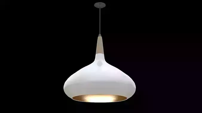Big hanging white lamp 3D model