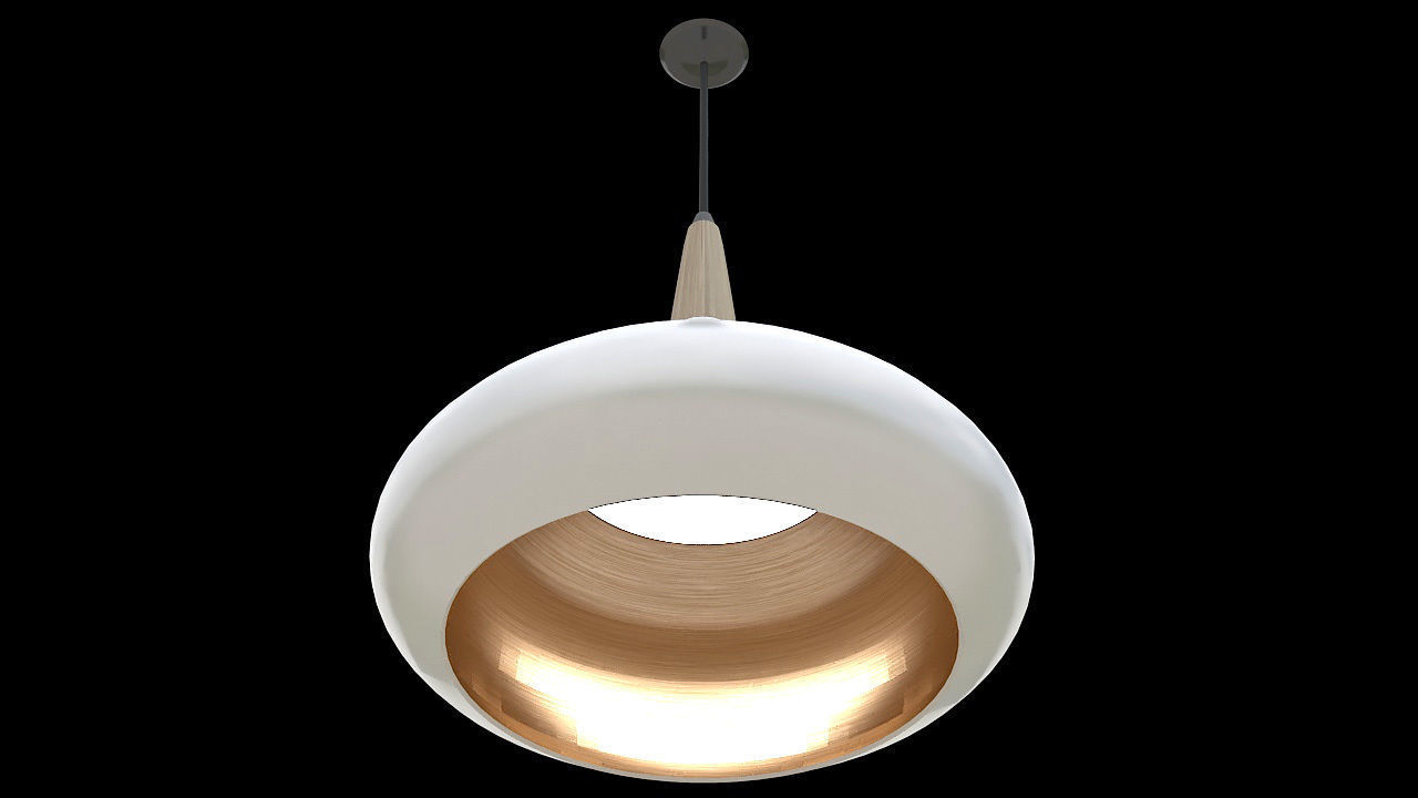 Big hanging white lamp 3D model_2