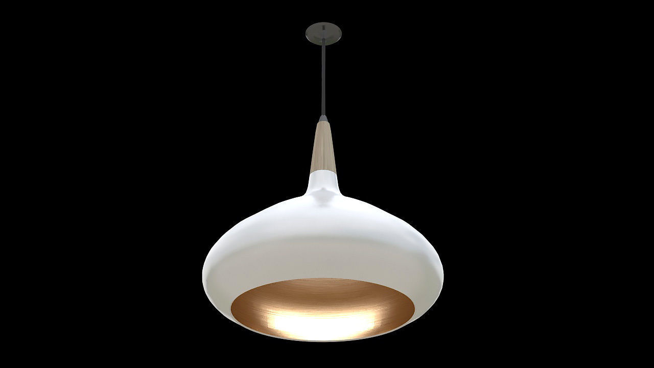 Big hanging white lamp 3D model_1