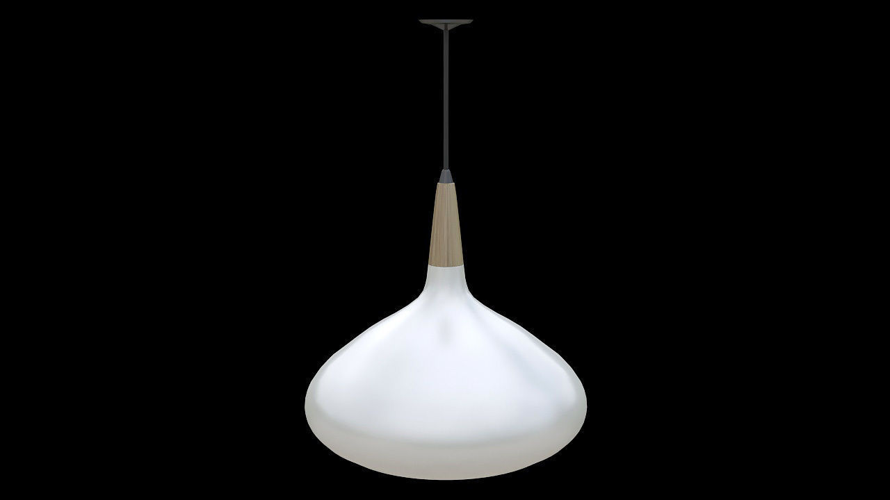 Big hanging white lamp 3D model_3