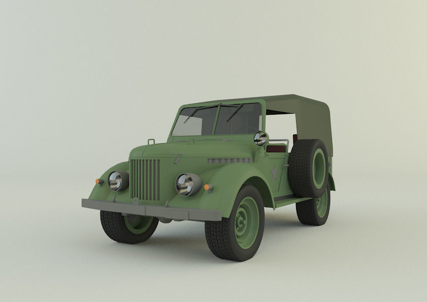 Soviet off-road vehicles GAZ-69 3D model_3
