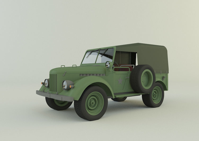 Soviet off-road vehicles GAZ-69 3D model_16