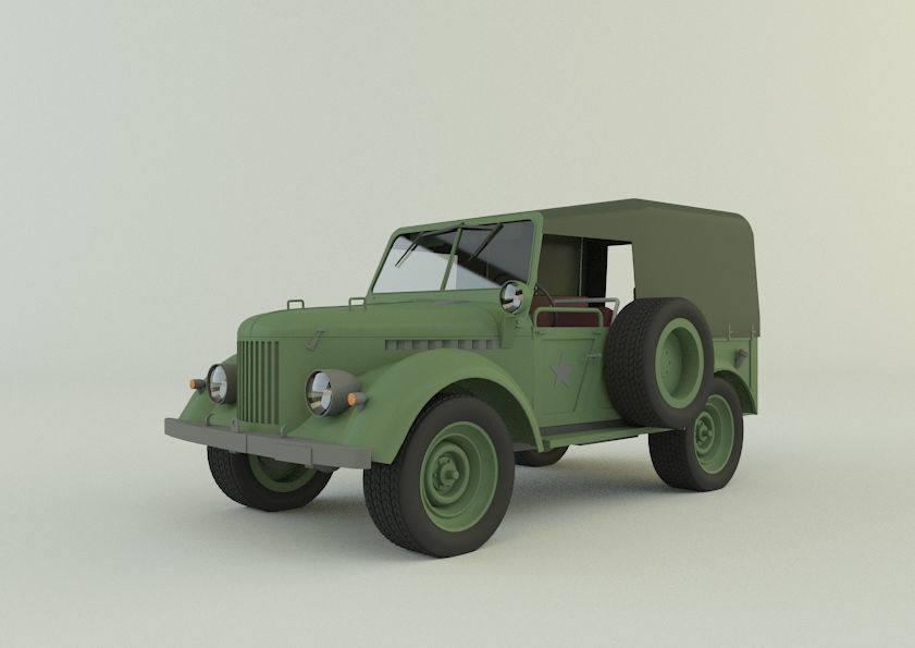 Soviet off-road vehicles GAZ-69 3D model_2