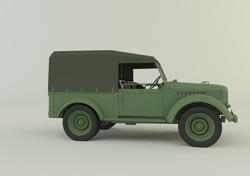 Soviet off-road vehicles GAZ-69 3D model_7