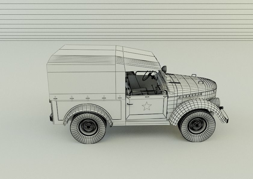 Soviet off-road vehicles GAZ-69 3D model_21