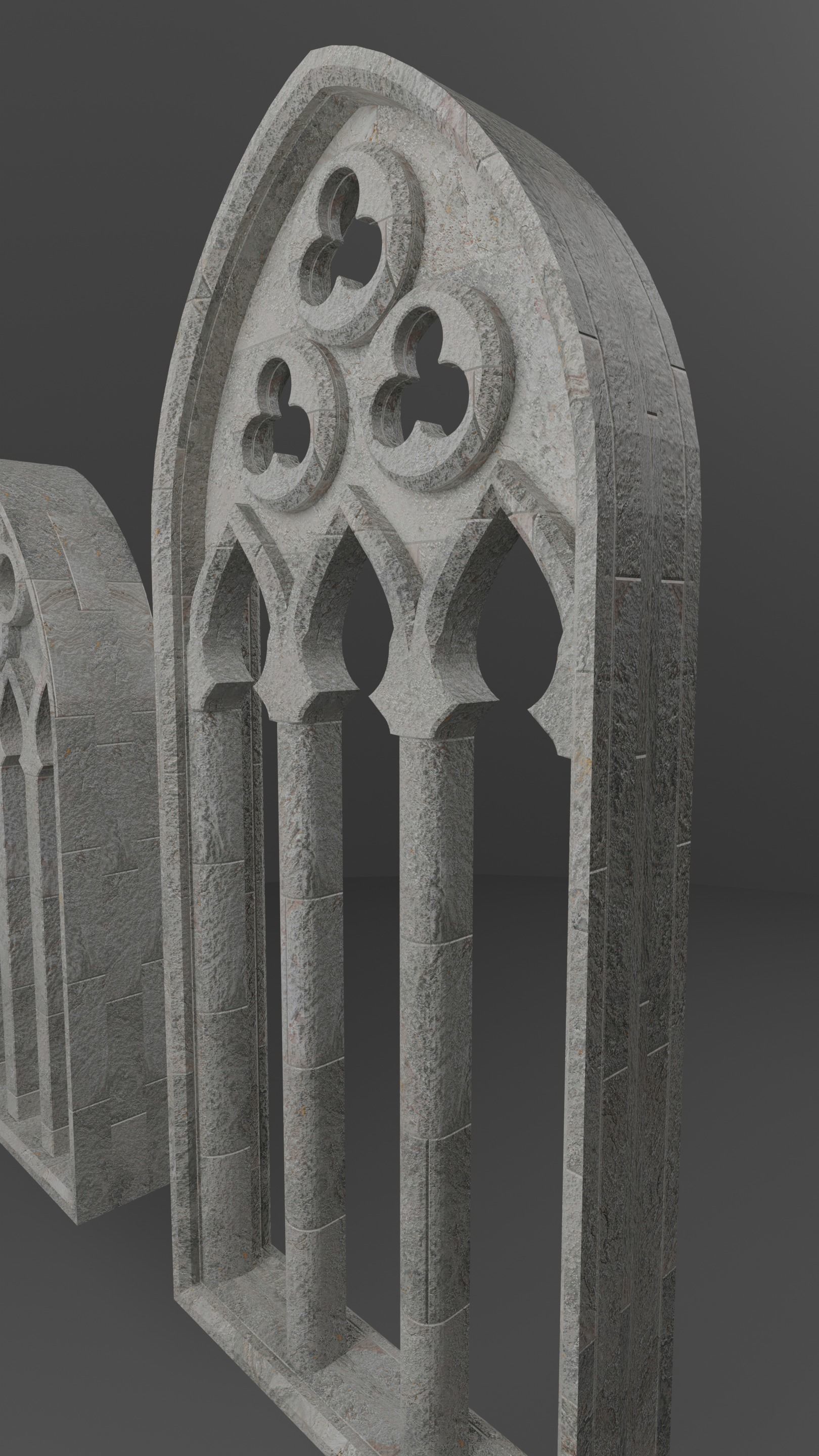 Gothic Medieval Window Set 3D model_7