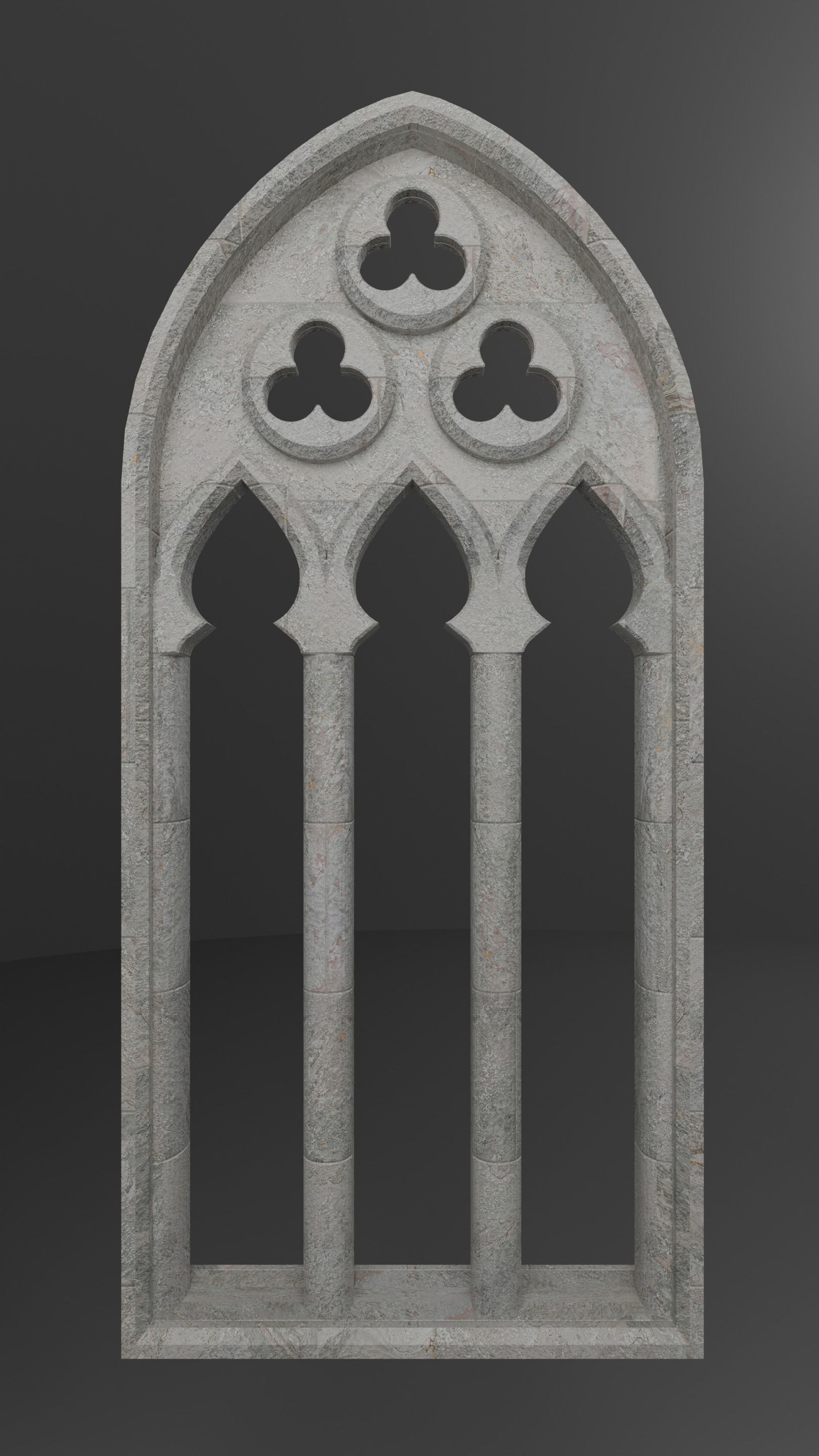 Gothic Medieval Window Set 3D model_4