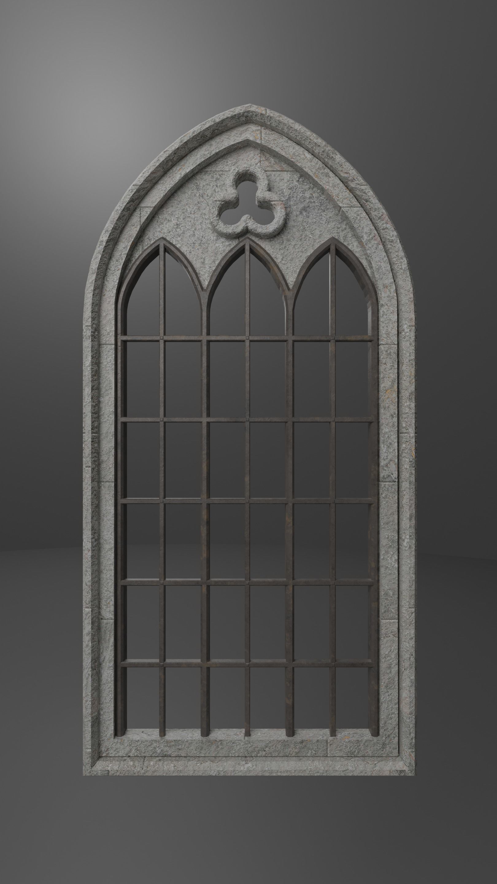 Gothic Medieval Window Set 3D model_3