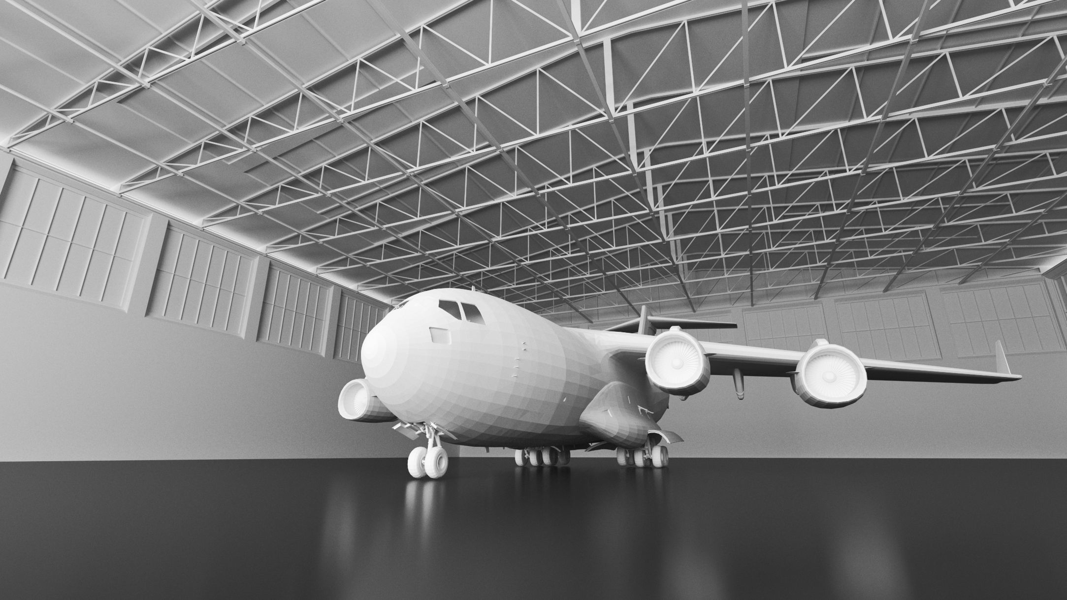 Airplane Hanger- Airlplane object- Vol 01- High detail 3d models Low-poly 3D model_4