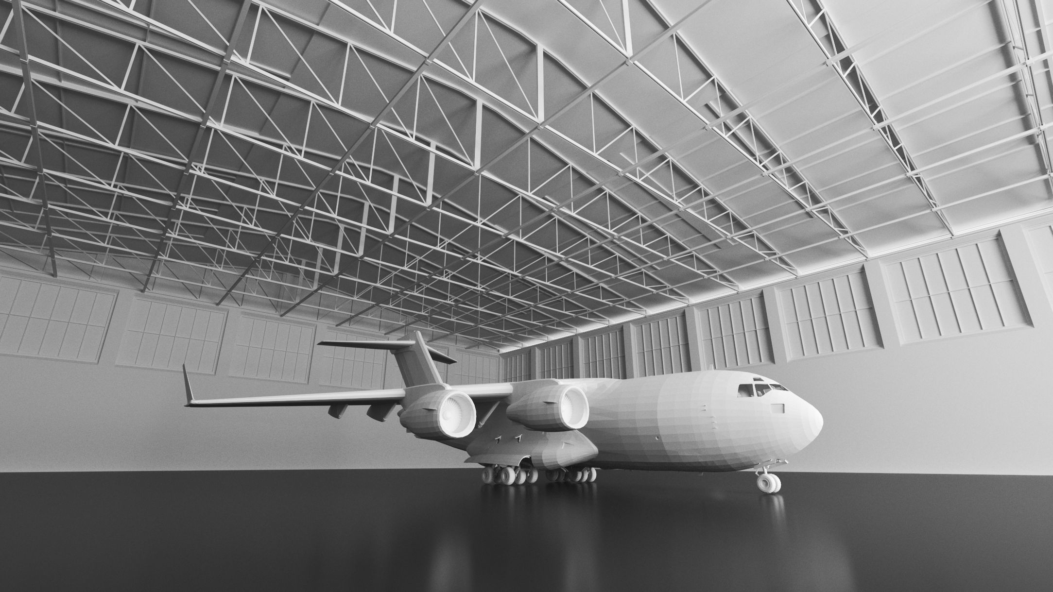 Airplane Hanger- Airlplane object- Vol 01- High detail 3d models Low-poly 3D model_2