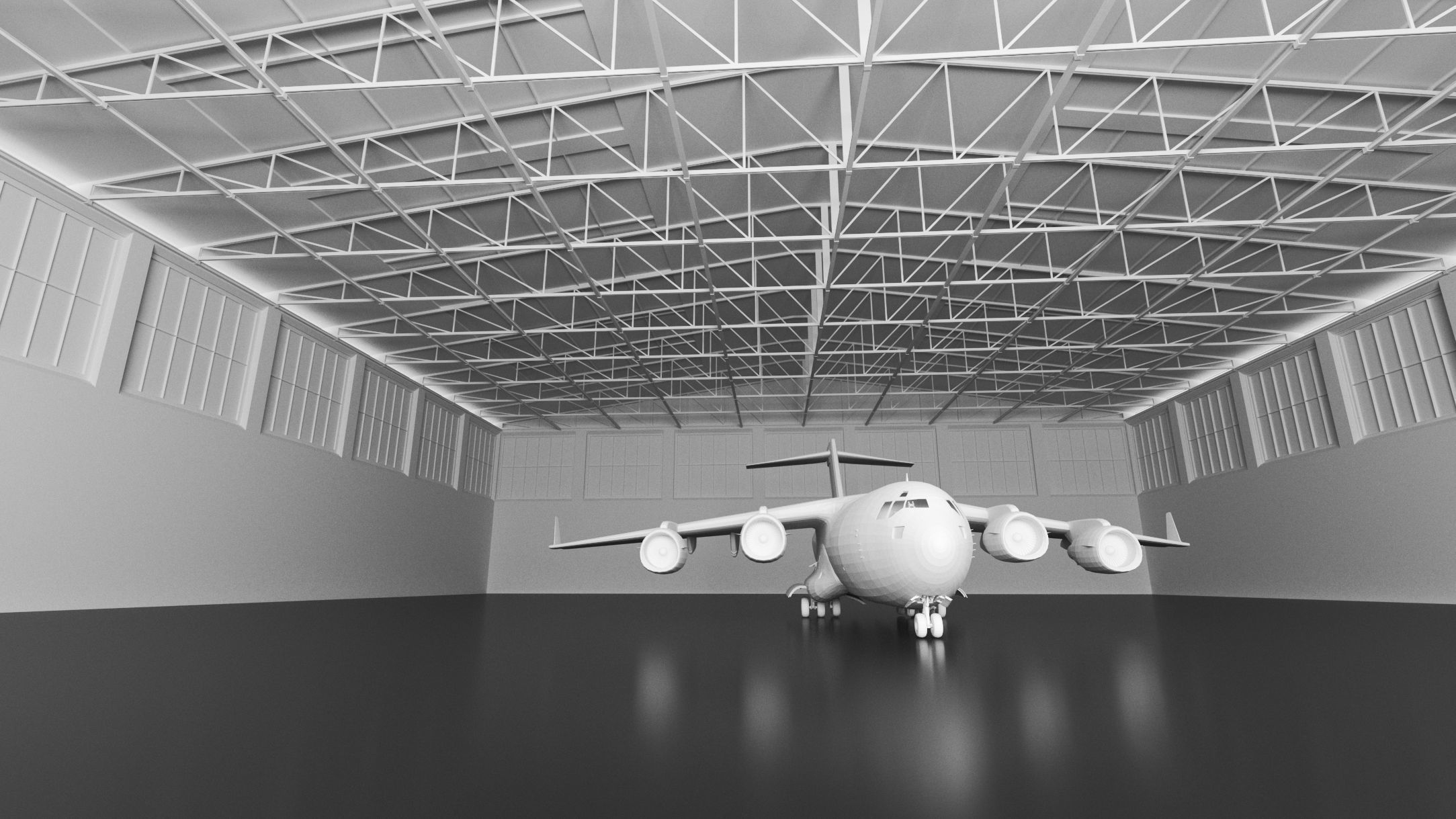 Airplane Hanger- Airlplane object- Vol 01- High detail 3d models Low-poly 3D model_6
