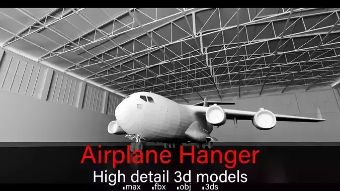 Airplane Hanger- Airlplane object- Vol 01- High detail 3d models Low-poly 3D model