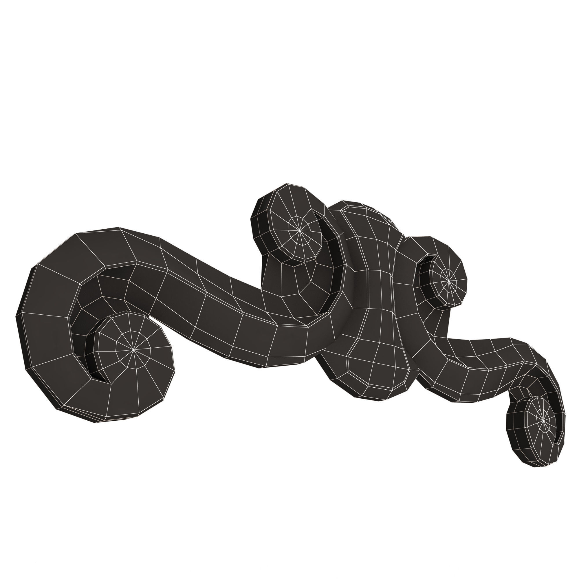 Carved Plaster Molding Decoration 028 Low-poly 3D model_15