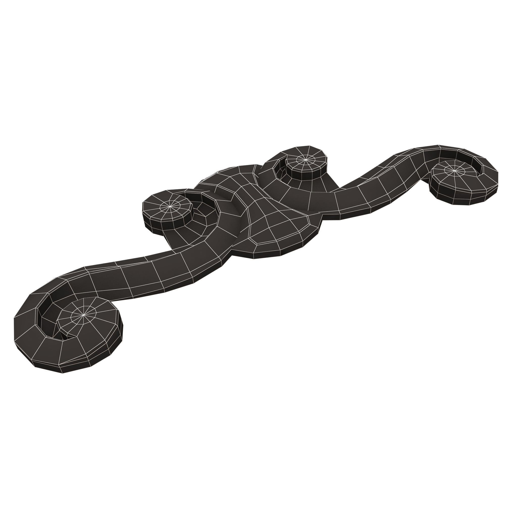 Carved Plaster Molding Decoration 028 Low-poly 3D model_17